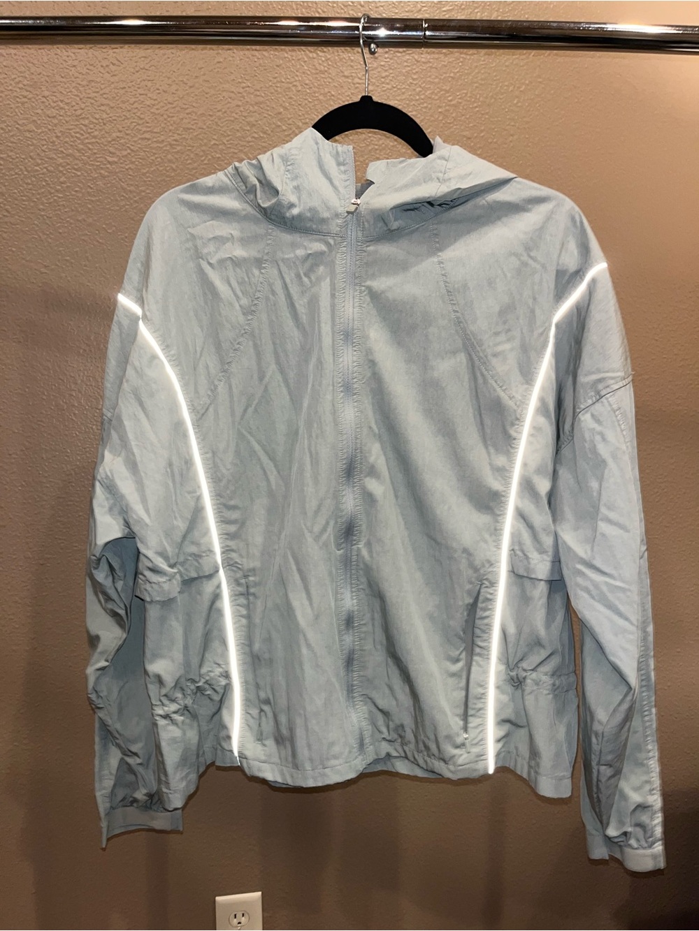 Cali a Light Blue Hooded Windbreaker Jacket